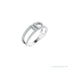 Sapphire Row Natural Diamond Negative Space Ring - 14K White Gold