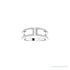 Sapphire Row Natural Diamond Negative Space Ring - 14K White Gold (view 3)