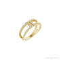 Sapphire Row Natural Diamond Negative Space Ring - 14K Yellow Gold