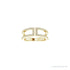 Sapphire Row Natural Diamond Negative Space Ring - 14K Yellow Gold (view 3)