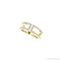 Sapphire Row Natural Diamond Negative Space Ring - 14K Yellow Gold (view 5)