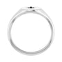 Sapphire Row Natural Diamond Starburst Signet Ring - Platinum (view 2)