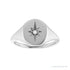 Sapphire Row Natural Diamond Starburst Signet Ring - Platinum (view 3)