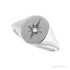 Sapphire Row Natural Diamond Starburst Signet Ring - Platinum (view 5)