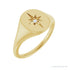 Sapphire Row Natural Diamond Starburst Signet Ring - 14K Yellow Gold