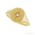 Sapphire Row Natural Diamond Starburst Signet Ring - 14K Yellow Gold (view 5)