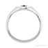 Sapphire Row Natural Diamond Starburst Signet Ring - 14K White Gold (view 2)