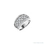 Sapphire Row Natural Diamond Intricate Dome Ring - 14K White Gold