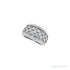 Sapphire Row Natural Diamond Intricate Dome Ring - 14K White Gold (view 9)