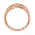 Sapphire Row Natural Diamond Accented Dome Ring - 14K Rose Gold (view 2)
