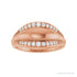 Sapphire Row Natural Diamond Accented Dome Ring - 14K Rose Gold (view 3)