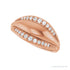 Sapphire Row Natural Diamond Accented Dome Ring - 14K Rose Gold (view 5)
