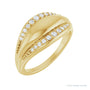 Sapphire Row Natural Diamond Accented Dome Ring - 14K Yellow Gold