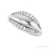 Sapphire Row Natural Diamond Accented Dome Ring - 14K White Gold (view 5)