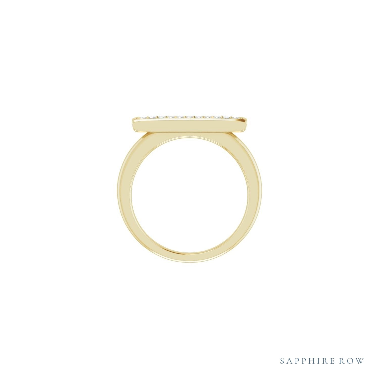 Sapphire Row Natural Diamond Pavé Bar Ring - 14K Yellow Gold (view 2)