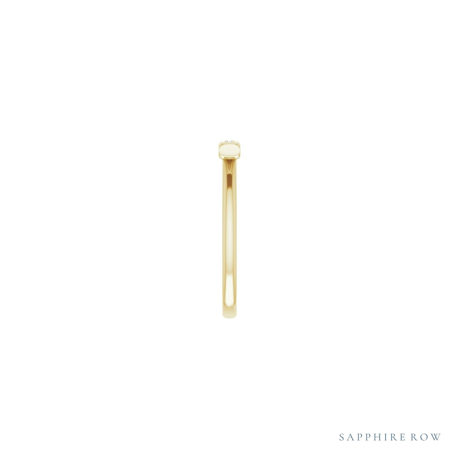 Sapphire Row Natural Diamond Pavé Bar Ring - 14K Yellow Gold (view 4)