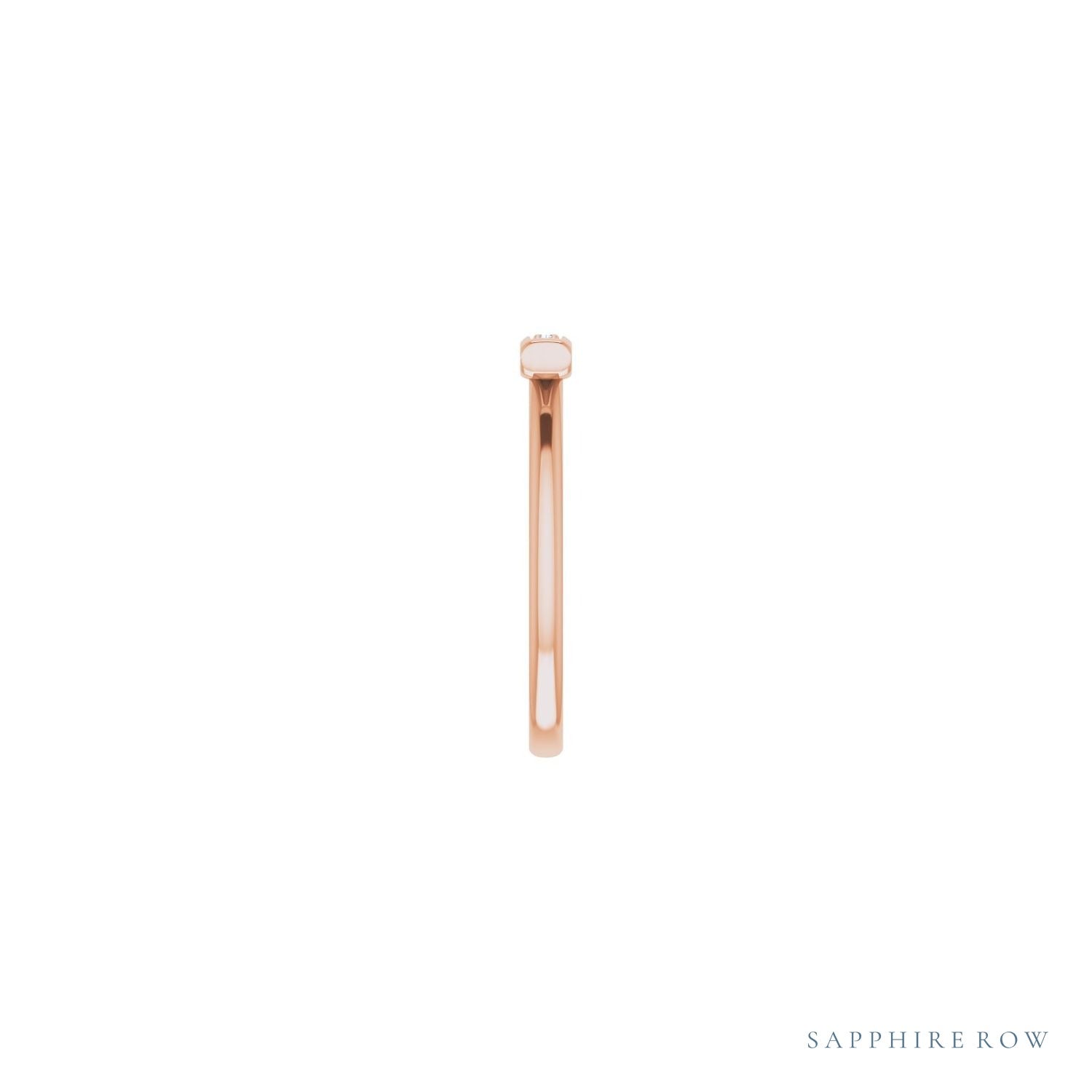 Sapphire Row Natural Diamond Pavé Bar Ring - 14K Rose Gold (view 4)