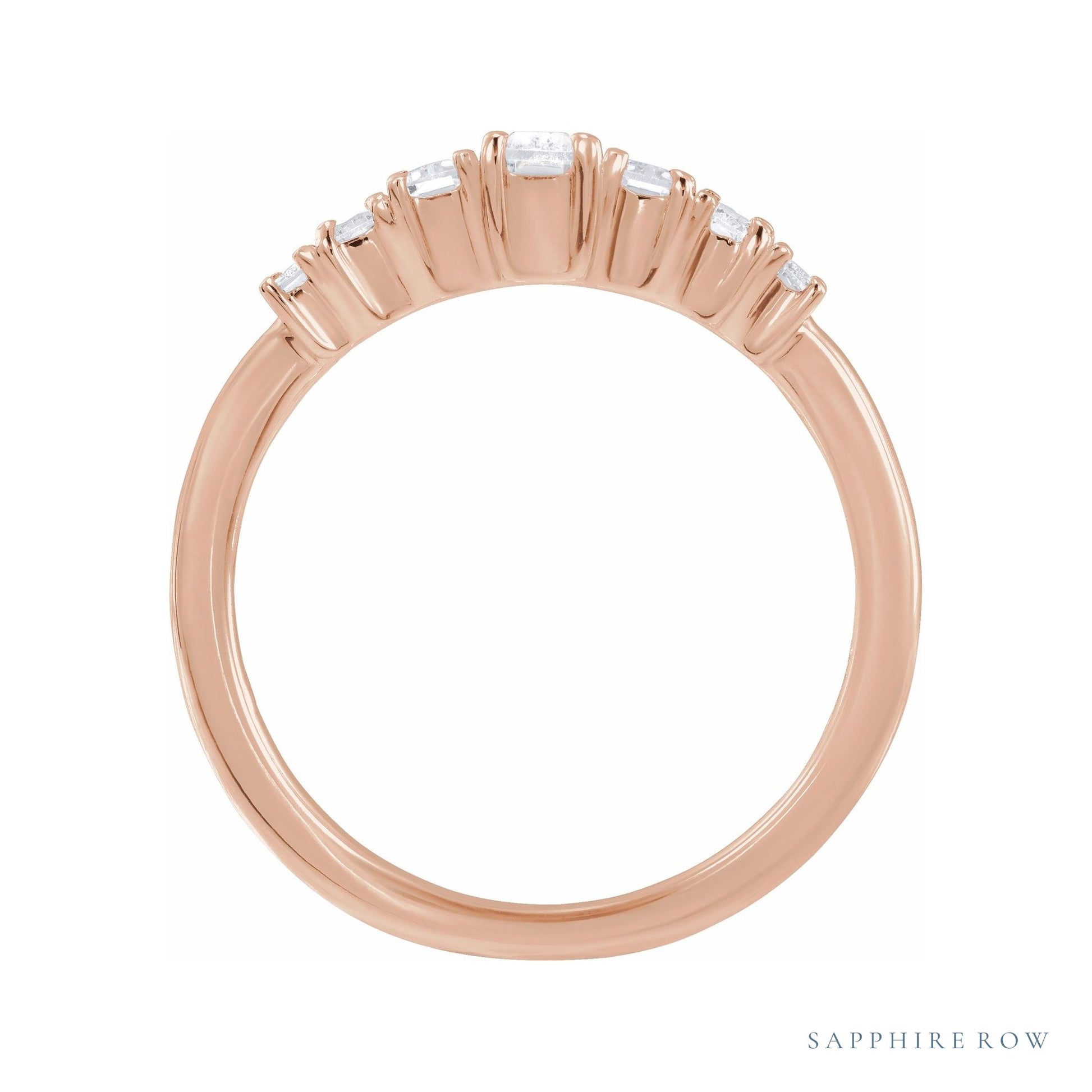Sapphire Row Lab-Grown Diamond Graduated Baguette Ring - 14K Rose Gold (view 2)