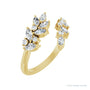 Sapphire Row Natural Diamond Marquise & Round Wrap Ring - 14K Yellow Gold