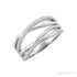 Sapphire Row Natural Diamond Criss-Cross Ring - 14K White Gold