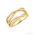 Sapphire Row Natural Diamond Criss-Cross Ring - 14K Yellow Gold