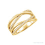 Sapphire Row Natural Diamond Criss-Cross Ring - 14K Yellow Gold