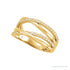 Sapphire Row Lab-Grown Diamond Criss-Cross Ring - 14K Yellow Gold