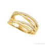Sapphire Row Lab-Grown Diamond Criss-Cross Ring - 14K Yellow Gold