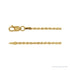 Sapphire Row Rope Chain Necklace - 1.6 mm, 14K Yellow Gold