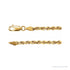 Sapphire Row Rope Chain Necklace - 2.8 mm, 14K Yellow Gold