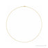 Sapphire Row Rounded Box Chain Necklace - 1 mm, 14K Yellow Gold