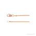 Sapphire Row Rounded Box Chain Necklace - 1 mm, 14K Rose Gold (view 3)