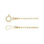 Sapphire Row 10K Gold Diamond-Cut Bead Chain Necklace -  (view 2)