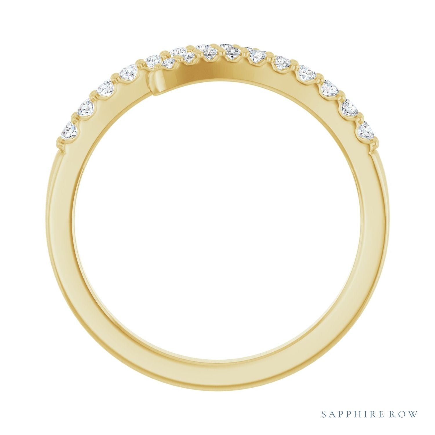 Sapphire Row Lab-Grown Diamond Closed Pavé Wrap Ring - 14K Yellow Gold (view 2)