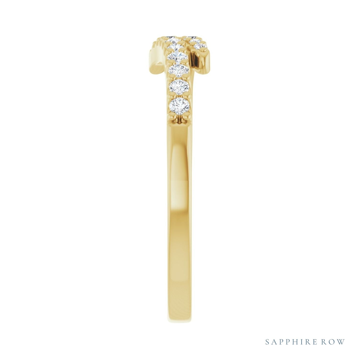 Sapphire Row Lab-Grown Diamond Closed Pavé Wrap Ring - 14K Yellow Gold (view 4)