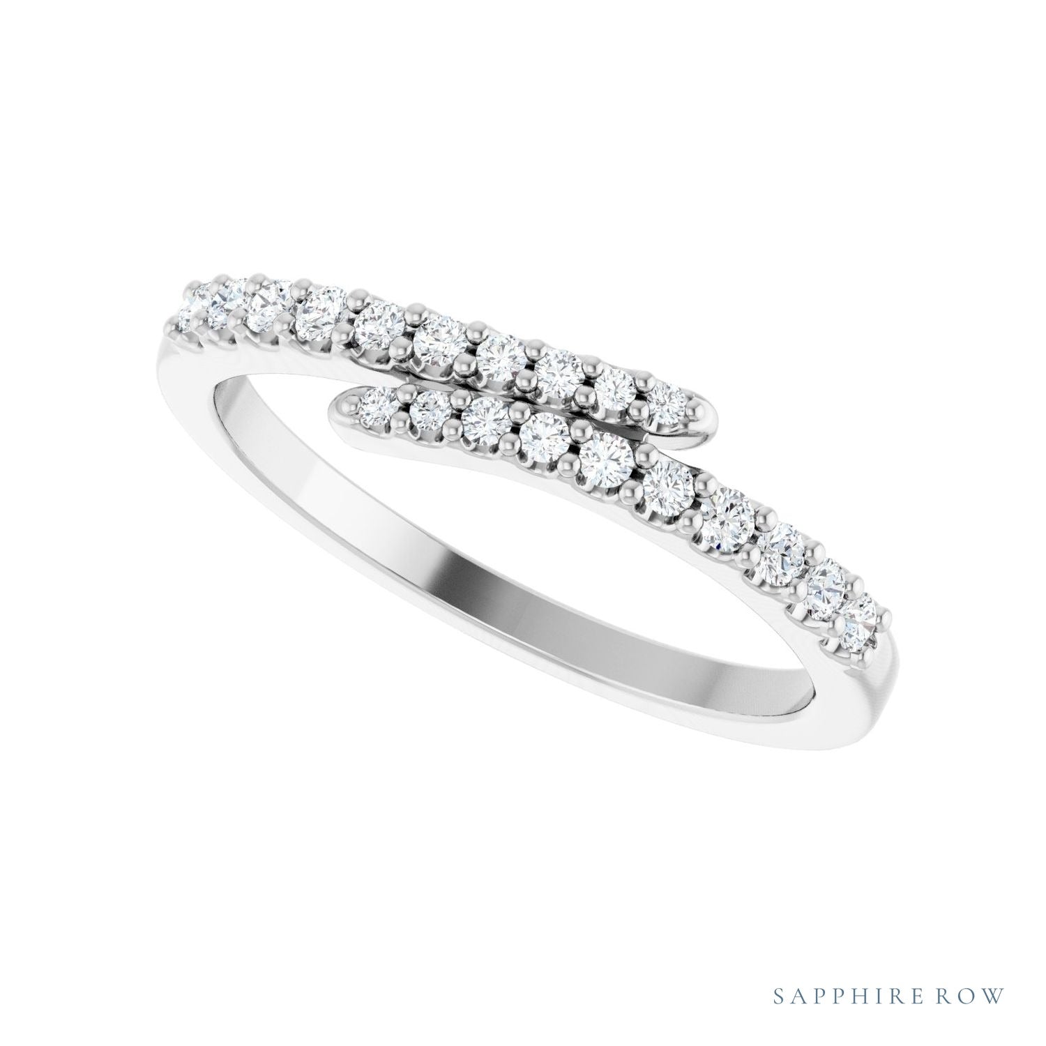 Sapphire Row Lab-Grown Diamond Closed Pavé Wrap Ring - Platinum (view 5)