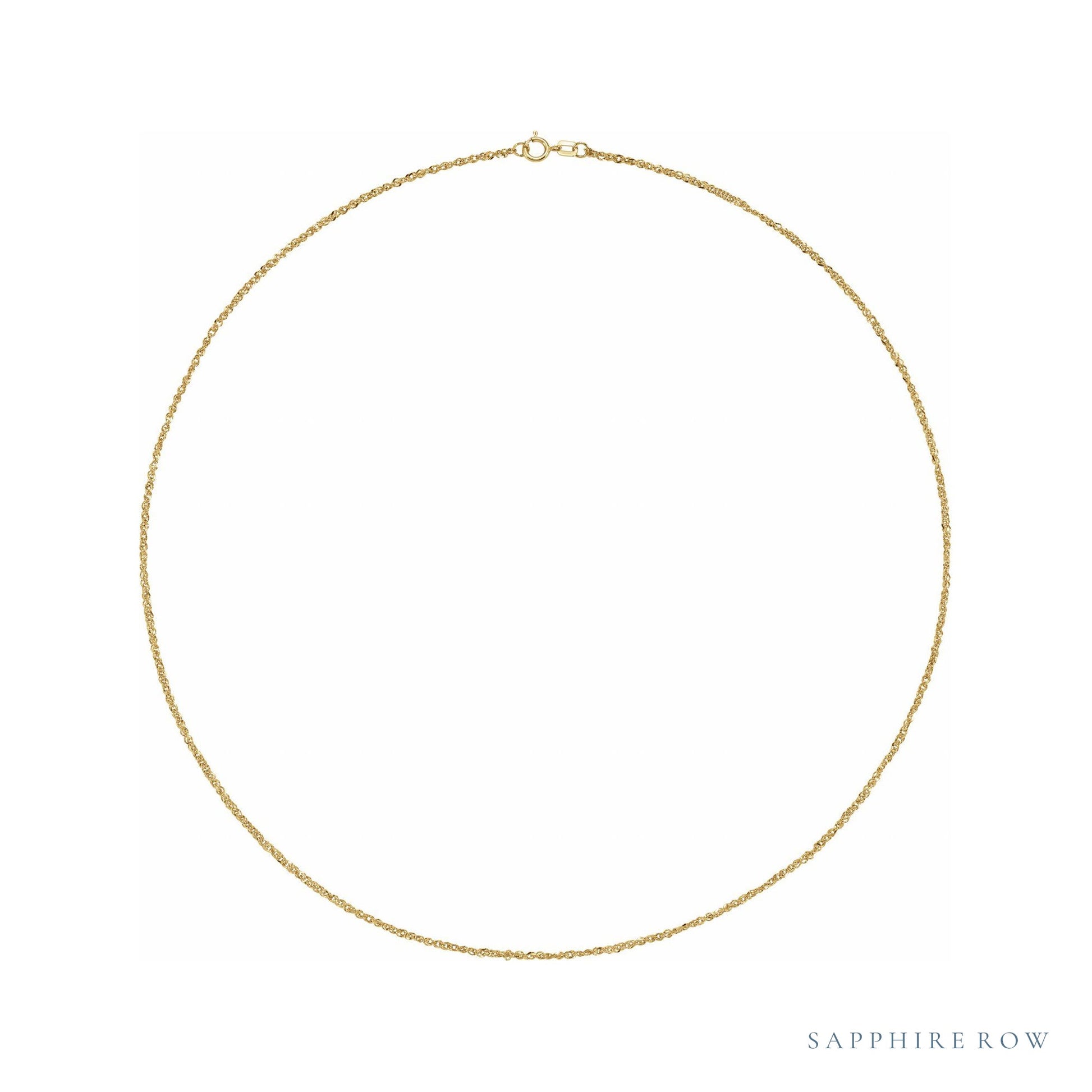 Sapphire Row Diamond-Cut Singapore Chain Necklace - 1.7 mm, 14K Yellow Gold
