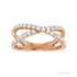 Sapphire Row Natural Diamond Pavé Criss-Cross Ring - 14K Rose Gold (view 3)