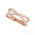 Sapphire Row Natural Diamond Pavé Criss-Cross Ring - 14K Rose Gold (view 5)