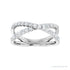Sapphire Row Natural Diamond Pavé Criss-Cross Ring - 14K White Gold (view 3)