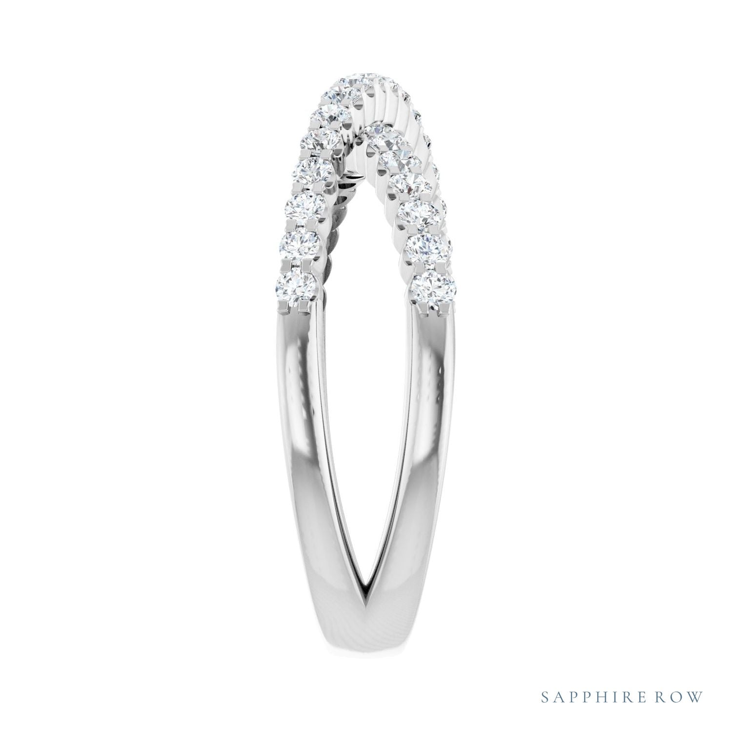 Sapphire Row Lab-Grown Diamond Pavé Criss-Cross Ring - 14K White Gold (view 4)
