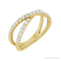 Sapphire Row Lab-Grown Diamond Pavé Criss-Cross Ring - 14K Yellow Gold