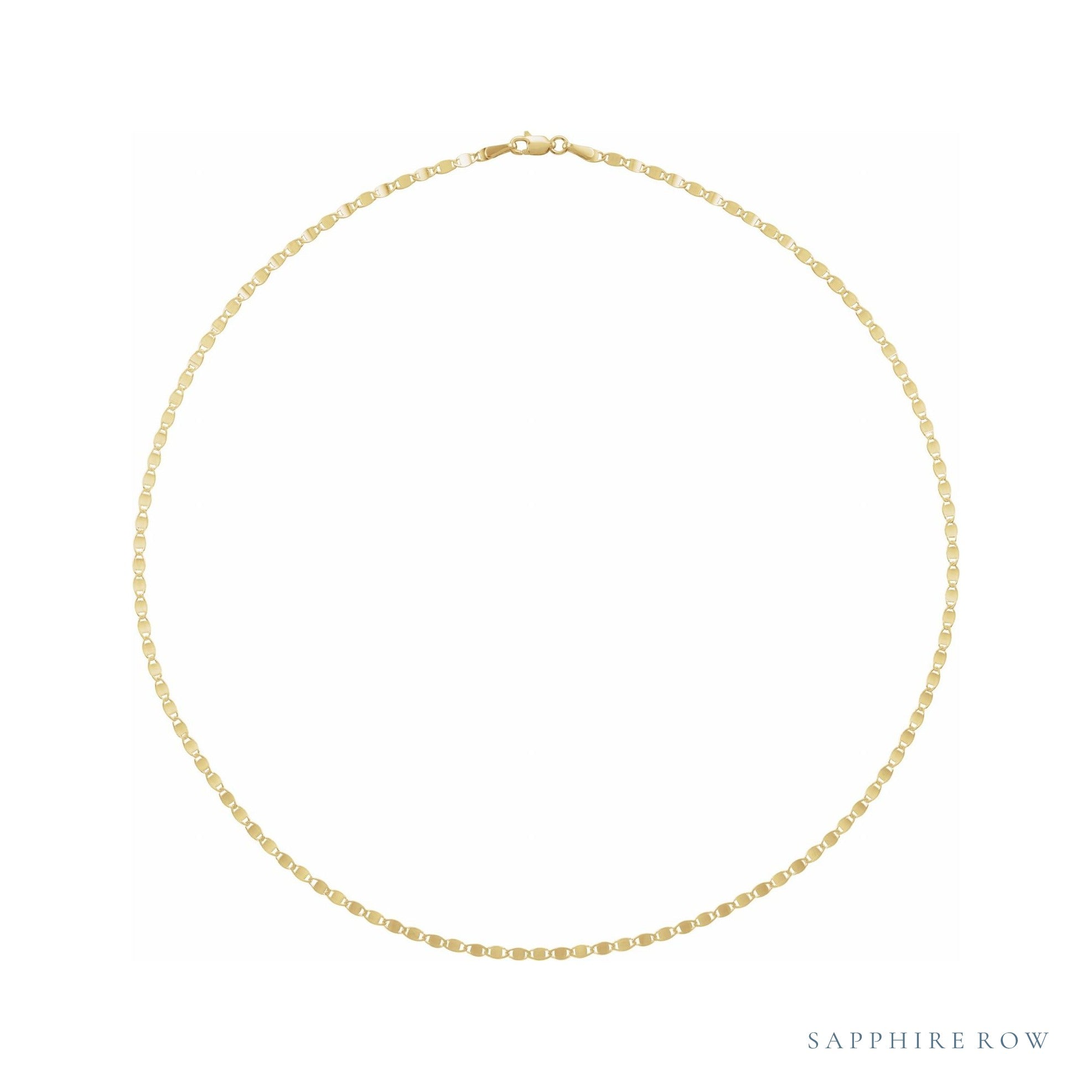 Sapphire Row Gold Mirror Chain Necklace - 