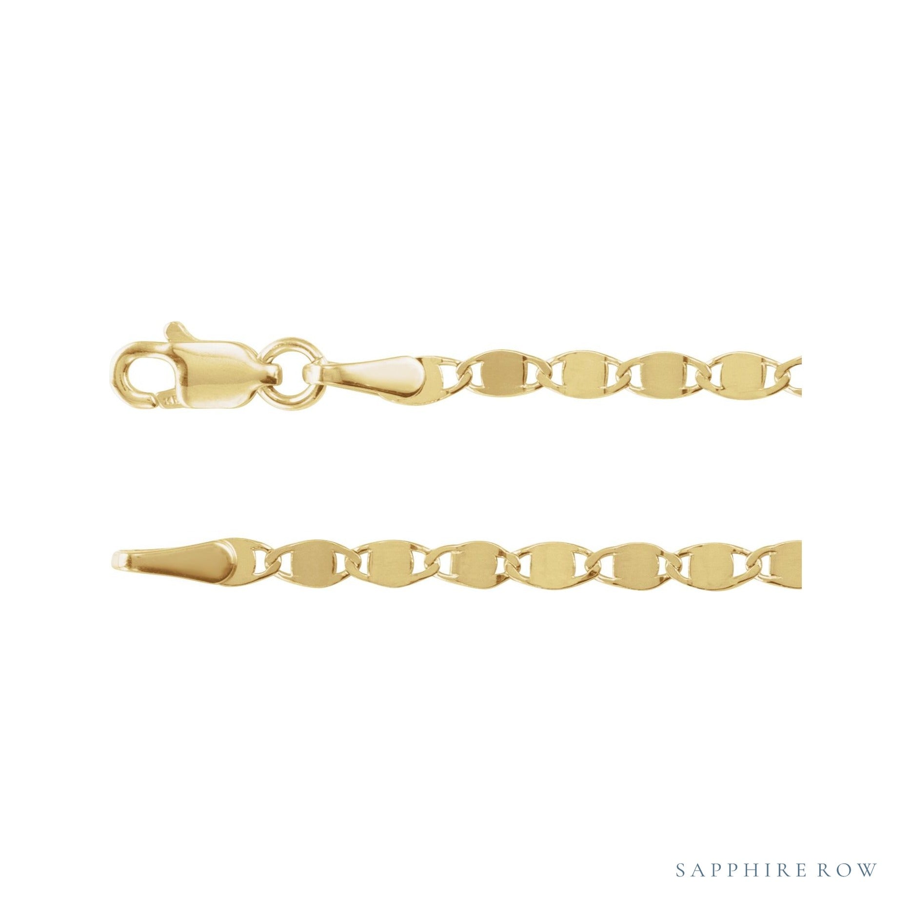 Sapphire Row Gold Mirror Chain Necklace -  (view 2)