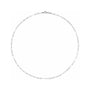 Sapphire Row 14K Gold Paperclip Chain Necklace - 14K White Gold