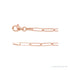Sapphire Row 14K Gold Paperclip Chain Necklace - 14K Rose Gold (view 2)