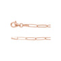 Sapphire Row 14K Gold Paperclip Chain Necklace - 14K Rose Gold (view 2)