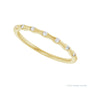 Sapphire Row Natural Diamond Wavy Inlay Ring - 14K Yellow Gold (view 5)