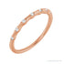 Sapphire Row Natural Diamond Wavy Inlay Ring - 14K Rose Gold