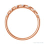 Sapphire Row Natural Diamond Wavy Inlay Ring - 14K Rose Gold (view 2)